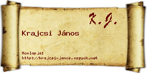 Krajcsi János névjegykártya
