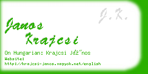 janos krajcsi business card